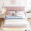 Acekool Modern Queen Size Floating Bed Frame with Motion Sensor Night Lights, Upholstered Platform, Noise-Free, Beige - 2 of 4