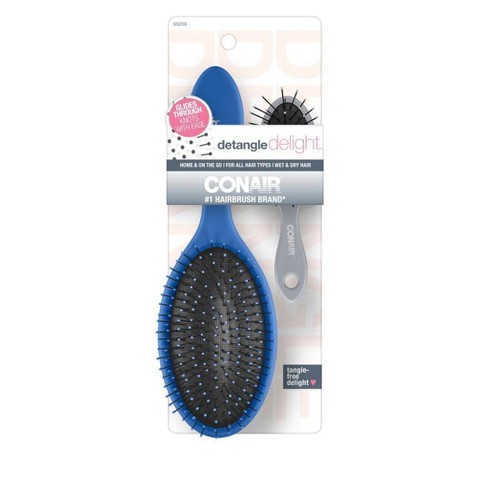 Conair Detangling Delight Cushion And Detangling Mini Cushion Value Pack Hair Brush 2pk Target