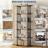 71" Tall Industrial Wooden Bookshelf – 6-Tier Open Shelving Unit with Metal Frame for Home & Office - 4 of 4