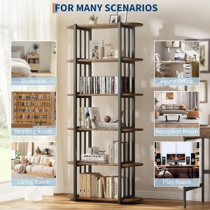 6-Tier  71" Industrial Book Shelves,Tall Bookshelf with Metal Frame &Shelves,Freestanding Storage Organizer for Living Room, Bedroom, Home Office - 1 of 4