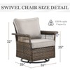 Outdoor Patio Glider Chair Set of 2 Wicker Rattan Swivel Chair - 2 of 4
