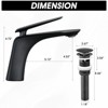 ALEXOUN Single Hole Bathroom Sink Faucet with Pop Up Drain and Water Supply Hose, Single Handle Bathroom faucet - 3 of 4