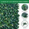 12 PCS Grass Wall Panels 20"x 20", Privacy Screen Greenery Backdrop Panels, Boxwood Grass Panels Hedge Wall Decor for Garden Yard Fence - 3 of 4