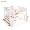 High Loft Bed Frame with Drawers and Desk, Wooden Loft Bed with Shelves for Kids Adults - 2 of 4