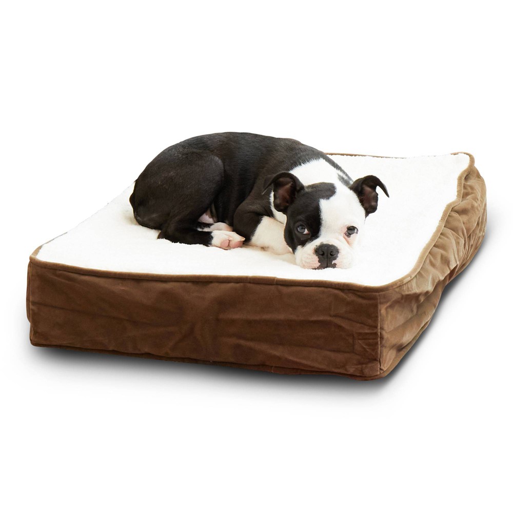 Kensington Garden Oscar Orthopedic Rectangle Dog Bed - Latte/Birch XS