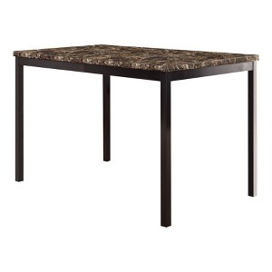 NicBex Dining Table Transitional Simple Style Brown Faux Marble Table Top Black Metal Finish Frame for Dining Room - 1 of 4