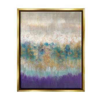 Stupell Industries Elegant Purple Grey Gold Brush Stroke Abstract Painting