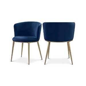 Meridian Furniture,Skylar Velvet Dining Chair, Set of 2 - 1 of 4
