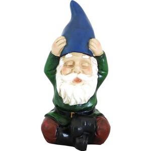 Sunnydaze Sage the Yoga Garden Gnome Lightweight Indoor/Outdoor Resin Lawn and Garden Statue - 11" H - 1 of 4