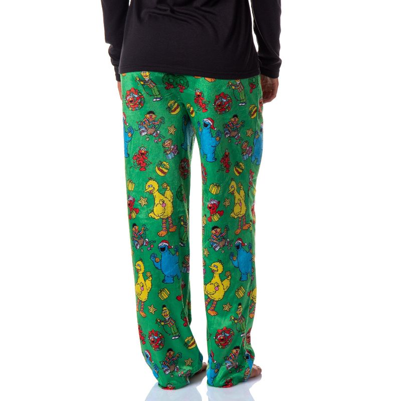Sesame Street Women's Christmas Elmo Cookie Monster Sleep Pajama Pants Green, 4 of 5