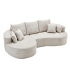 106'' Chenille L-Shaped Curved Sectional Sofas with Chaise, 7 Soft Pillows and Cloud-Like Foam - 3 of 4