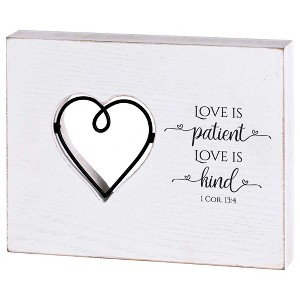 Dicksons Inspirational Hanging Wall Art or Tabletop Plaque Sign For Living Room 5.5 x 7 MDF and Metal Done in Love Heart Cutout - 1 of 1