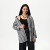 Women's Long Sleeve Oversized Button-Down Shirt - Wild Fable™ Black Gingham - 3 of 4
