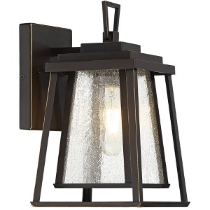 Minka Lavery Modern Outdoor Wall Light Fixture Dakota Bronze 11 1/2" Seedy Glass Shade for Post Exterior Deck Porch Yard Patio - 1 of 1