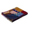 HomeRoots 50" X 70" Blue Red And Yellow Patchwork Silk Quilted Kantha Throw Blanket with Embroidery - 3 of 4