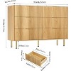 Jojoka 6 Drawers Dresser for Bedroom,Fluted Dresser Chest of Drawers with Gold Handle for Living Room - 2 of 4