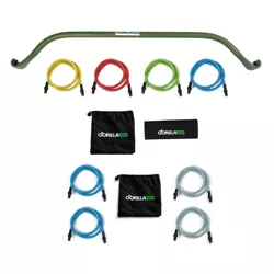 Gorilla Bow Original Home Workout Resistance Bands & Exercise Bow, Green + 220 Pound Home Gym Extra Strength Resistance Exercise Heavy Band Kit