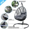 NAYSAYE Patio Swing PE Wicker Egg Chair with Anthracite Cushion and Black Base for Outdoor and Indoor Use, Black, 46.5"*72.83"*66" - 3 of 4