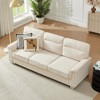 GDFStudio Prylo 82" Modern 3-Seater Iron and Wood Snow-Velvet Upholstered Sofa with Nailhead Trim - 2 of 4
