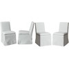 KINWELL Performance Fabric Slipcover Dining Chair Side Chair With Casters Set of 4 - 3 of 4