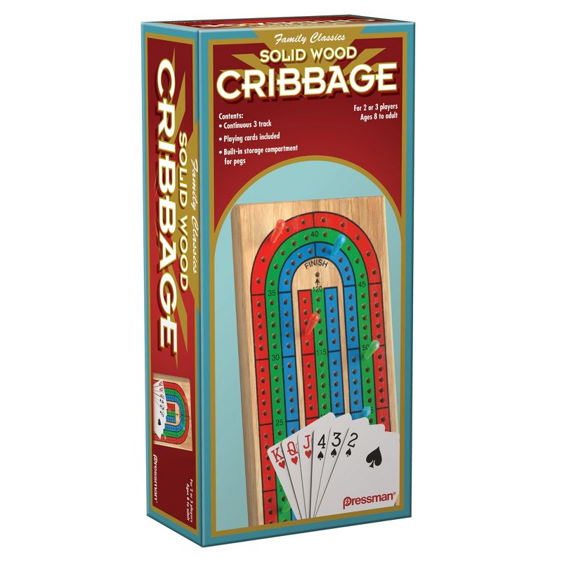 Pressman Folding Cribbage w/Cards in Box Sleeve, 1 of 2