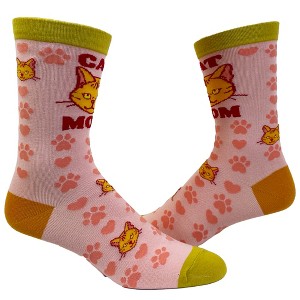 Crazy Dog T-Shirts Women's Cat Mom Socks Funny Pet Kitty Animal Lover Mothers Day Graphic Footwear - 1 of 4