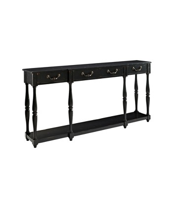 Spencer Spindle Console Table Black Crackle - Powell Company