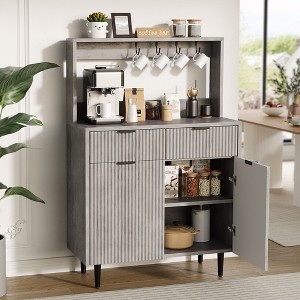 2-Door Sideboard Buffet Cabinet with 2 Drawers, Wood Storage Cabinet for Dining Room, Kitchen, and Living Room - 1 of 4