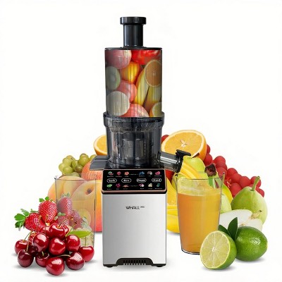WHALL® Cold Press Juicer Machine with Touchscreen, Slow Masticating Machines with 4.5" Extra Large Feed Chute, Reverse Function, Soft & Hard Models