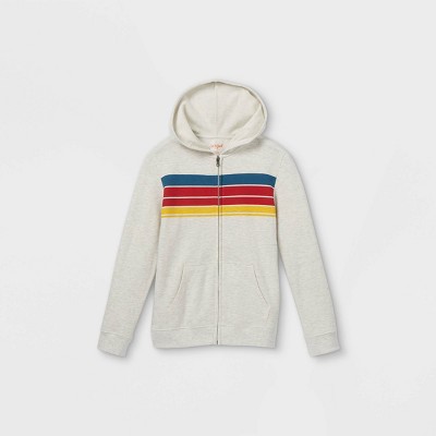 chest stripe logo hooded sweatshirt