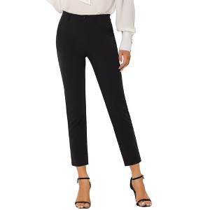 INSPIRE CHIC Women's High Waist Elastic Back Two Slant Pockets Office Work Ankle Pants - 1 of 4