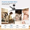 Duclsaty52" Outdoor Black Ceiling Fan No Light, 3 ABS Blades, 6-Speed DC Motor, Remote Control, Farmhouse Style, for Living Room/Bedroom/Kitchen - 3 of 4