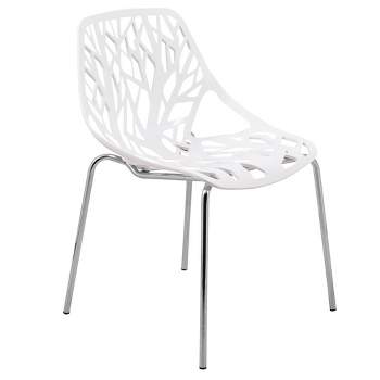 LeisureMod Asbury Open Back Plastic Stackable Dining Side Chair