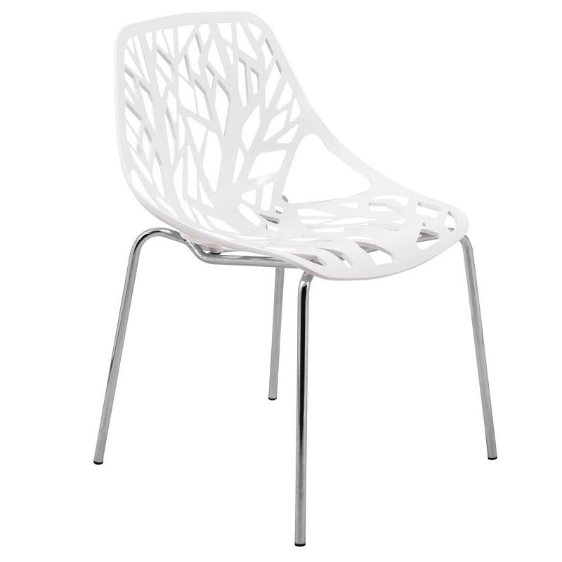 LeisureMod Asbury Open Back Plastic Stackable Dining Side Chair, 1 of 12