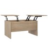 vidaXL Coffee Table Sonoma Oak Engineered Wood Medium Height-Adjustable - 2 of 4