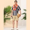 Lars Amadeus Men's Summer Striped Shirts Short Sleeves Button Down Beach Color Block Shirt - 3 of 4