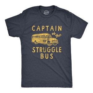 Mens Captain Of The Struggle Bus T Shirt Funny Sarcastic School Bus Graphic Novelty Tee For Guys - Crazy Dog Men's T Shirt - 1 of 4