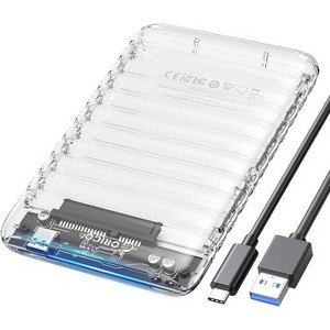 ORICO 2.5 inch Hard Drive Enclosure USB C to SATA III 6Gbps Clear External Hard Drive Case for All 7mm 9.5mm 2.5 inch SATA - 1 of 1