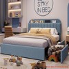Twin/FULL/Queen/Twin XL Size Kids'Bed Frame with 2 Flexible Drawers, Boucle Upholstered Platform Bed Frame w/ Bookcase Headboard, Bedframe - 4 of 4