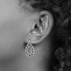 Black Bow Jewelry Blue & White Diamond Teardrop Heart Dangle Earrings in Sterling Silver - 3 of 4