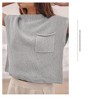 Soft Fabric Breathable Stretchy Turtleneck Knitted Sleeveless Crop Top Fall Winter Fashion - 3 of 3
