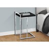 Vynxaria Contemporary C-Shaped Accent Table - Black Laminate & Chrome Metal, 16" L x 18.25" W x 26.5" H - 2 of 4