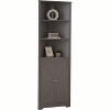 Kings Brand Furniture Tall Wooden Corner Cabinet with 2 doors & 3 shelves—perfect for saving space in the bathroom, kitchen, or living room. - 2 of 4