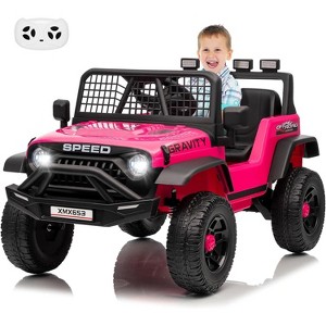 Jojoka 12V Kids Electric Ride on Truck，Parent Remote Control Car for Kids - 1 of 4