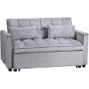 RISOKEYS Velvet Loveseat Couch Pull Out Sofa Bed - 3 in 1 Convertible Sofa Bed with Reclining Backrest,Toss Pillows,Pockets for Living Room - 2 of 4