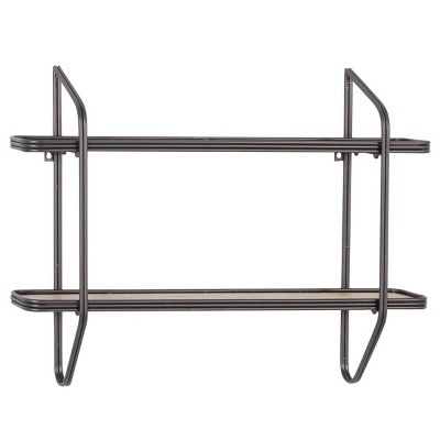 Industrial Metal Rectangle Wall Shelf Black - Olivia & May