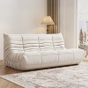 SYFERLORY Armless 3-Seat Togo THREE Seater Large Bean Bag Sofa，White - 3 of 4