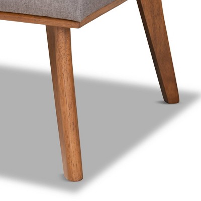 Odessa Mid-Century Modern Grey and Walnut 2-Piece Dining Nook Set