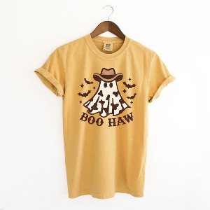 Simply Sage Market Women's Boo Haw Ghost Short Sleeve Garment Dyed Tee - 1 of 2