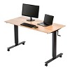 Stand Up Desk Store Crank Adjustable Height Rolling Standing Desk (Charcoal Frame/Natural Walnut Top, 56" Wide) - 2 of 4